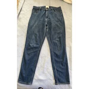 Sezane Denim Jeans Womens 29 Blue High Rise Dark Wash Classic Tapered Leg